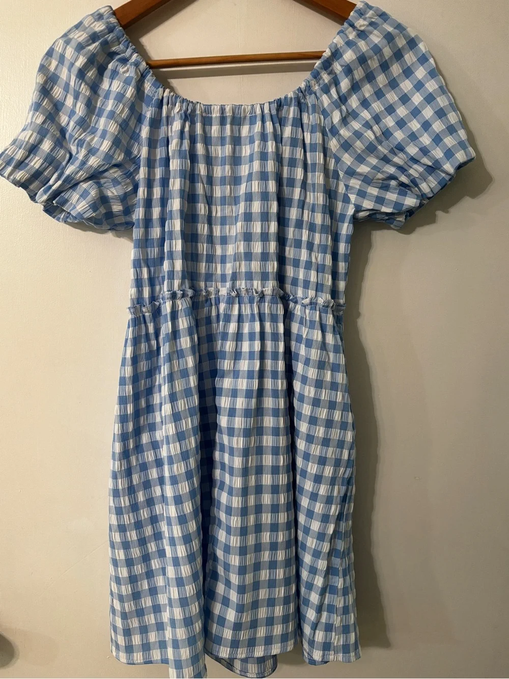 Petal & Pup Dorothea Mini Dress Blue Gingham Puff Sleeve Size S Cottagecore - Picture 4 of 8
